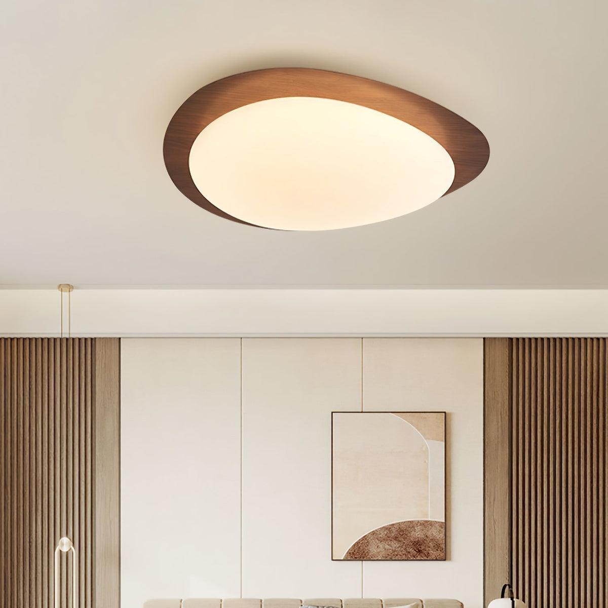 Deckenleuchte organisches Holz LED warmes Licht Wohnzimmer Esszimmer modernes skandinavisches Design 30-50 cm stimmungsvoll | Sansoti