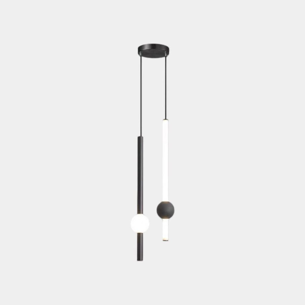 Lineare LED-Pendelleuchte Eisen Glas Modern Minimalistisches skandinavisches Design Essbereich Schlafzimmer Wohnzimmer | Sansoti