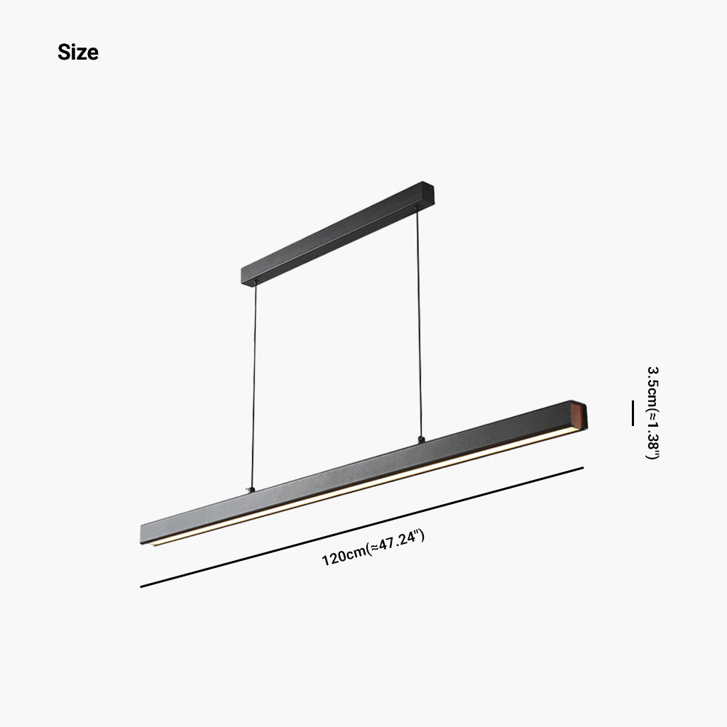 Suspension linéaire en aluminium avec LED à intensité variable, au design moderne et minimaliste, noire et blanche, pour salle à manger et salon | Sansoti