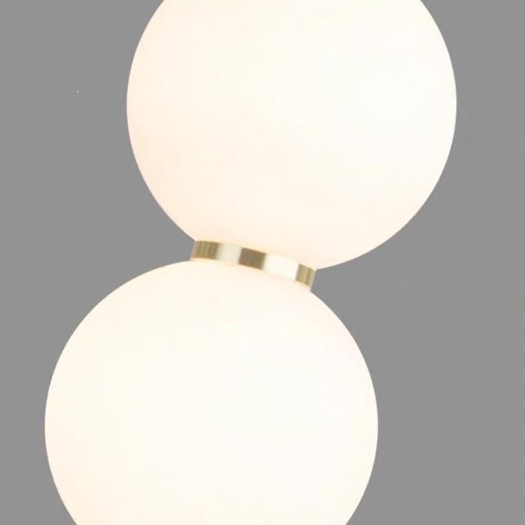 Vertical Pendant Light with Multiple Glass Globes for High Ceilings and Stairwells Aluminum LED Lighting Modern Design | Sansoti