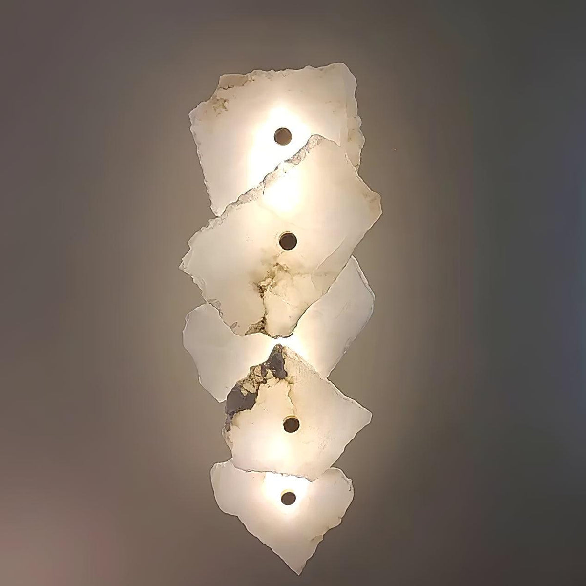 Alabaster wall lamp — Genuine natural stone with gold fixture — 1/3/5/7/9 light points | Sansoti
