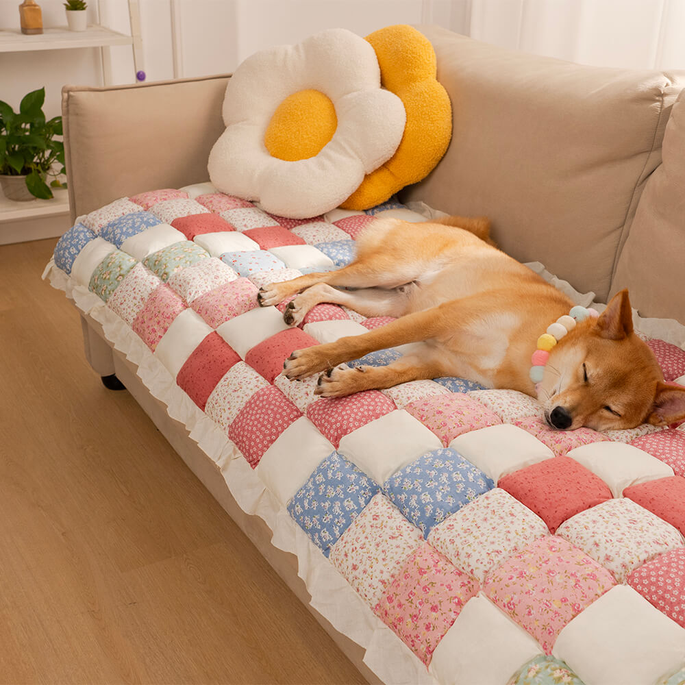 Cotton sofa cover with quilted protective layer 60x180cm non-slip furniture protector seat covers in various colors | Sansoti