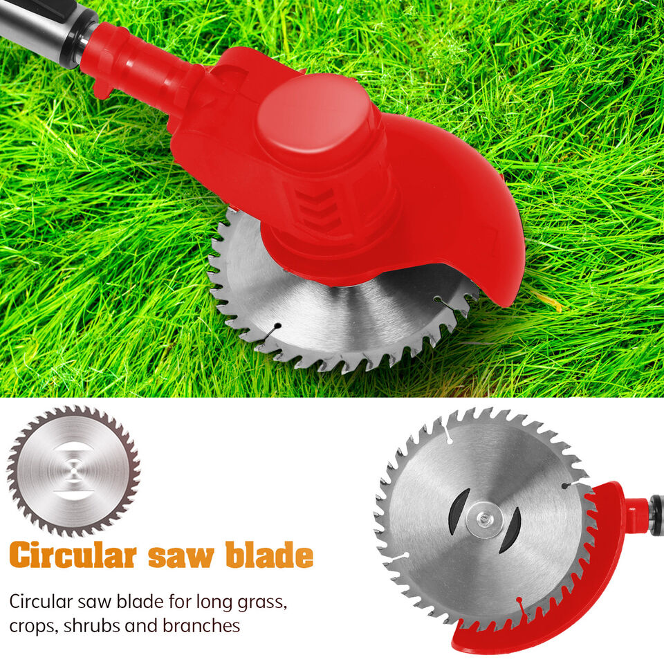 Cordless Grass Trimmer Rechargeable 24V 600W Telescopic 92–122cm Metal Blade Garden Weed Cutter Lawn | Sansoti