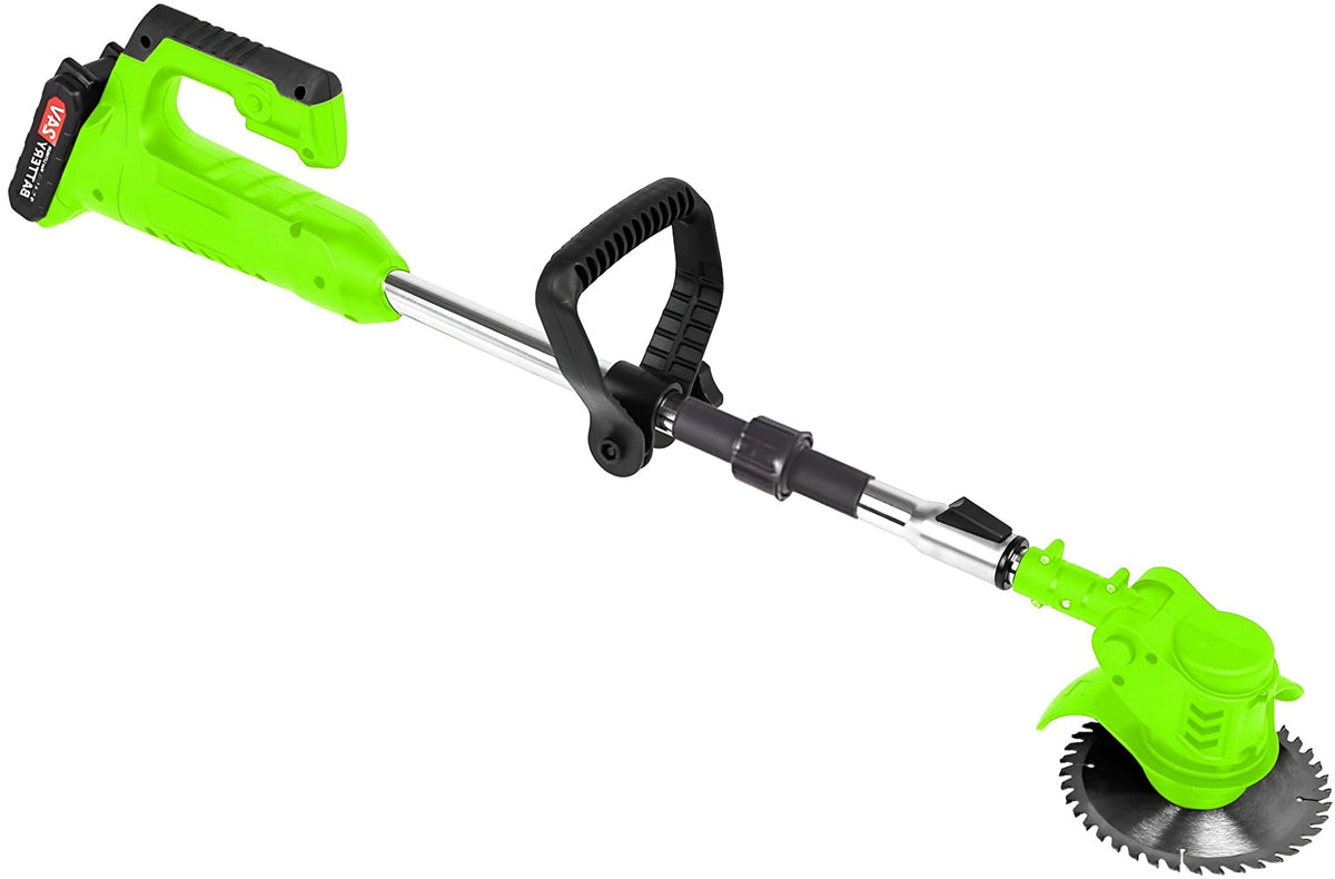 Cordless Grass Trimmer Rechargeable 24V 600W Telescopic 92–122cm Metal Blade Garden Weed Cutter Lawn | Sansoti