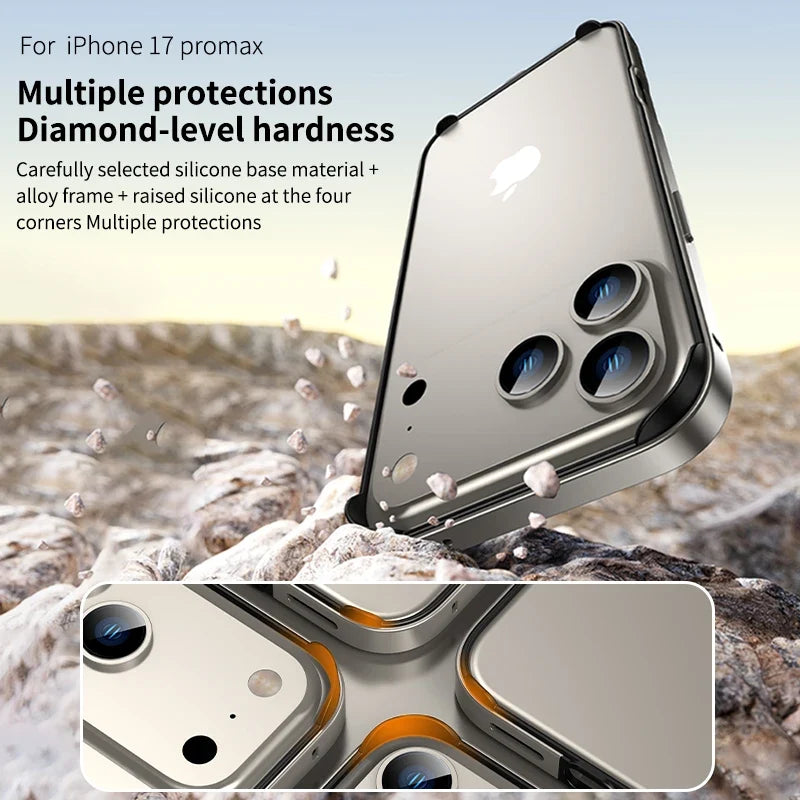 Aluminium-Bumperrahmen für das iPhone, minimalistisches Design, kompatibel mit kabellosem Laden, stoßfest | Sansoti