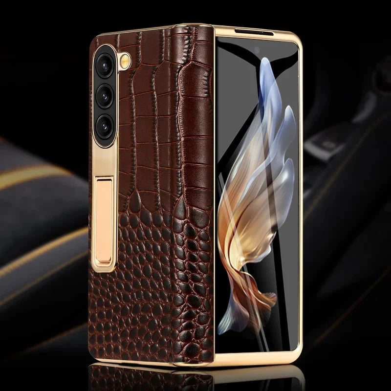 Leather Phone Case with Stand for Foldable Phones – Protective Stylish Foldable Cover Accessory | Sansoti