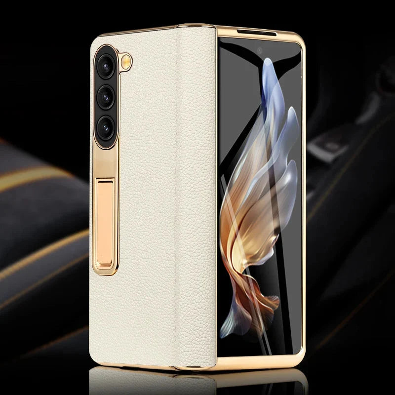 Leather Phone Case with Stand for Foldable Phones – Protective Stylish Foldable Cover Accessory | Sansoti