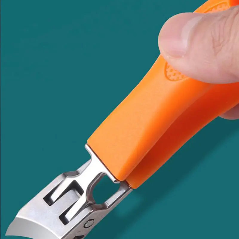 Nail Clipper Thick Stainless Steel PP Plastic 8.8x2cm Splash Guard Thick Nails Foot Clipper Fingernails Toenails Clean Cutting | Sansoti