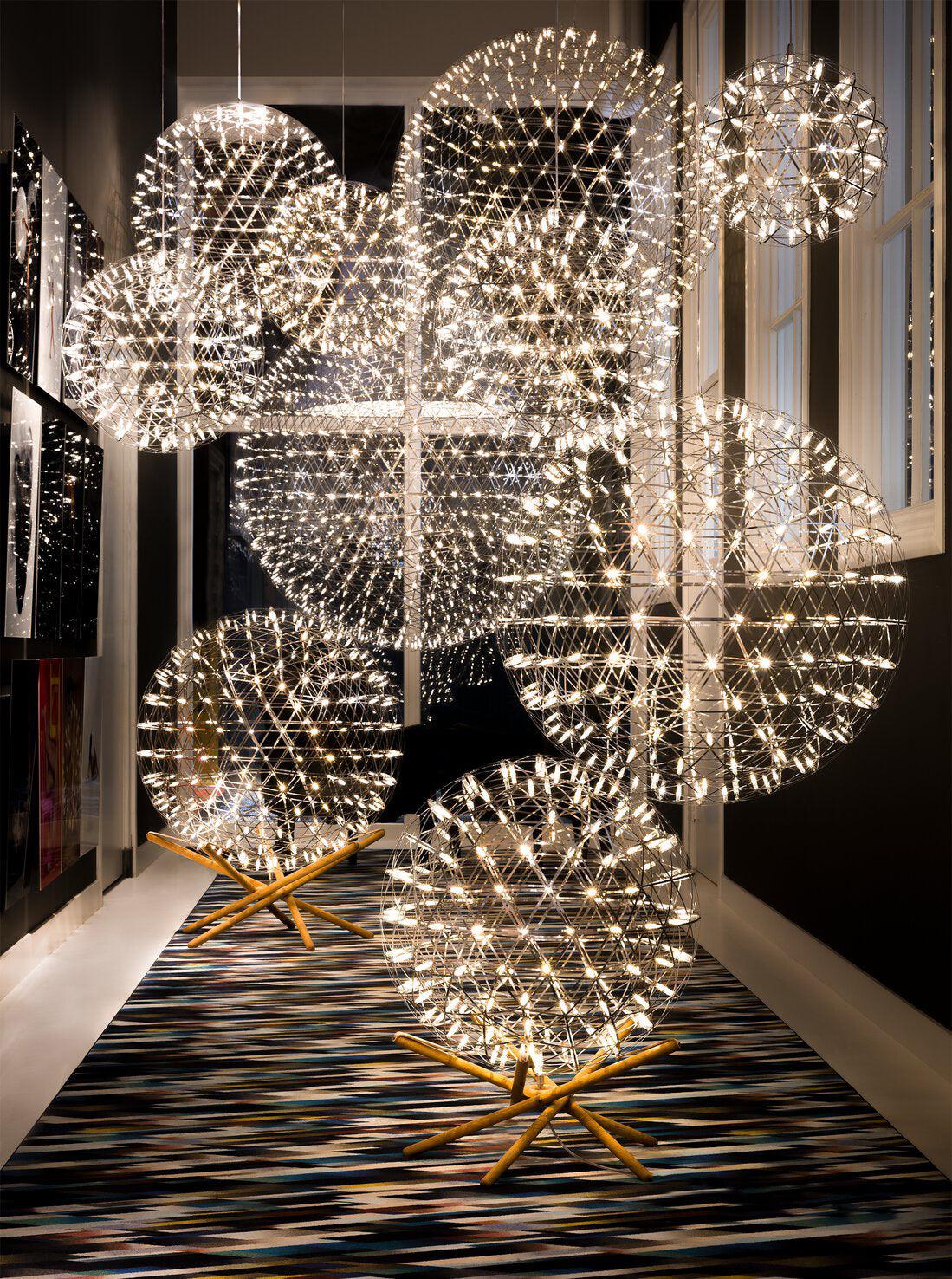 LED Pendant Lamp Silver Globe Ambient Lighting Modern Light Globe with Dimmable Light Points Transparent Crystal Globe Decorative Scandinavian Warm White Industrial Design Interior Lamp | Sansoti