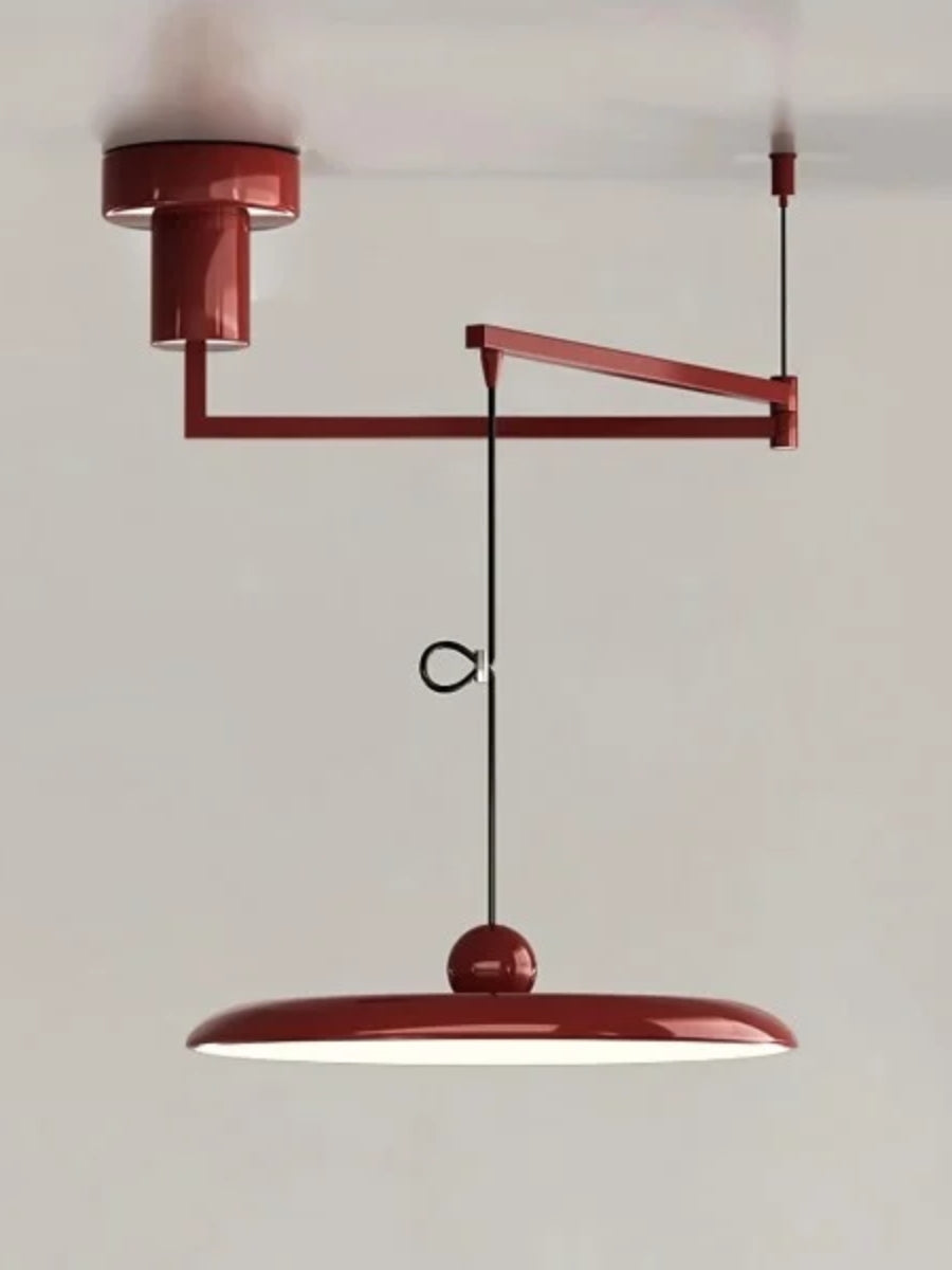 Suspension réglable avec bras pivotant – éclairage industriel minimaliste en métal | Sansoti