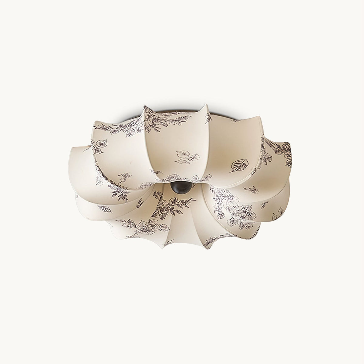 Fabric Ceiling Lamp with Floral Pattern Natural Atmosphere Lighting Scandinavian Design Living and Bedroom Lighting | Sansoti