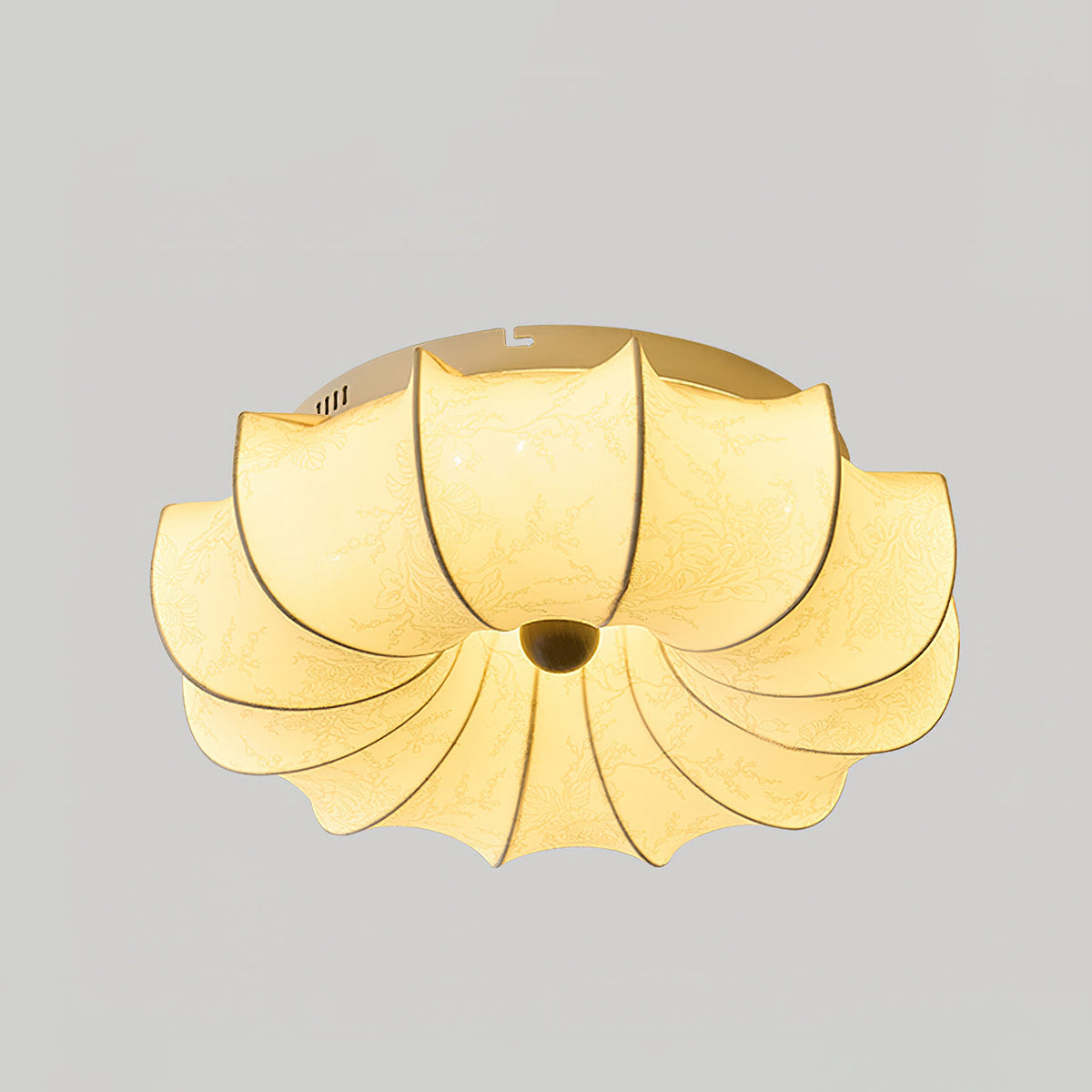 Fabric Ceiling Lamp with Floral Pattern Natural Atmosphere Lighting Scandinavian Design Living and Bedroom Lighting | Sansoti