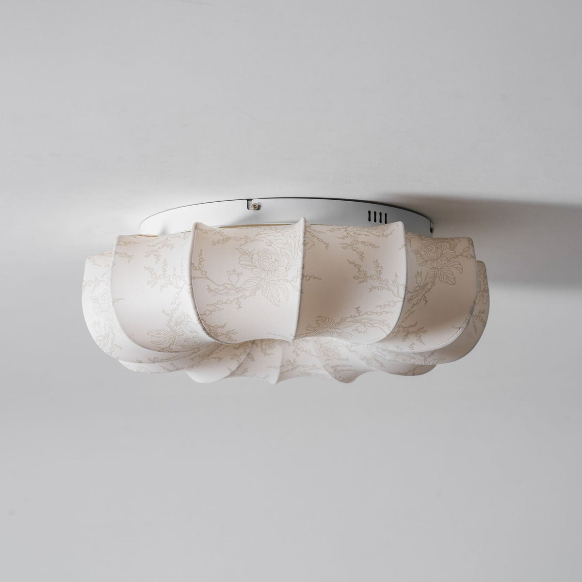Fabric Ceiling Lamp with Floral Pattern Natural Atmosphere Lighting Scandinavian Design Living and Bedroom Lighting | Sansoti