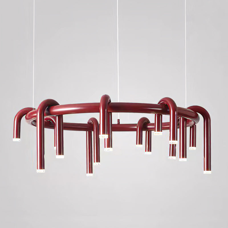 Rosso U-förmiger Kronleuchter — Moderne Metall-Hängeleuchte mit LED-Beleuchtung | Sansoti