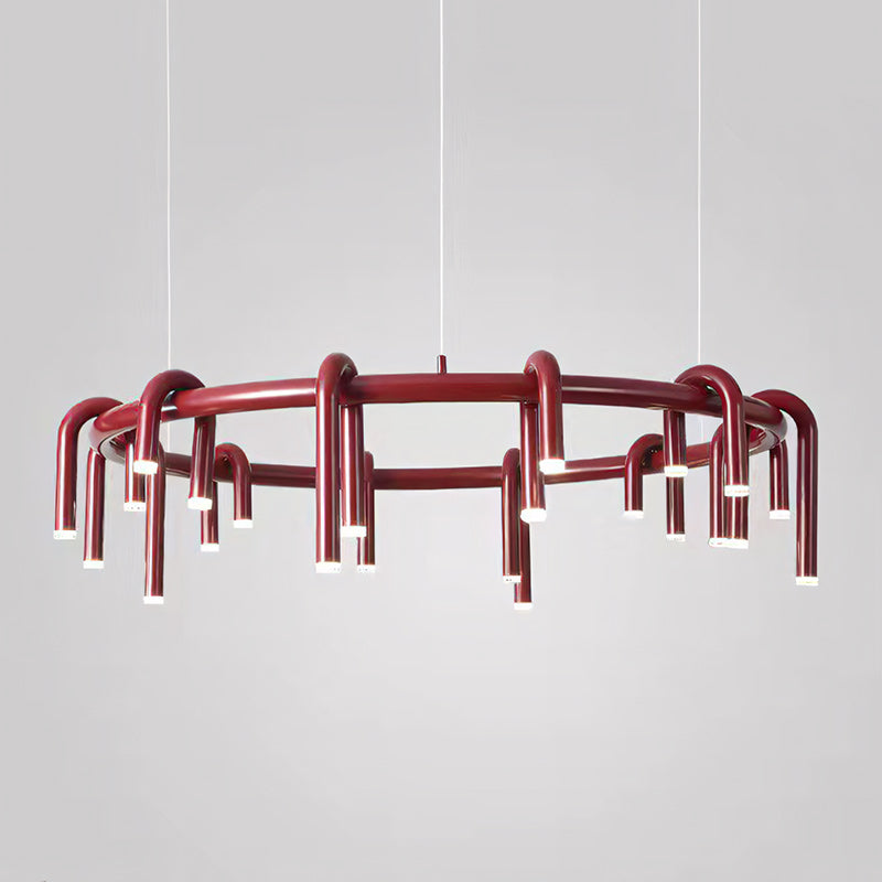 Rosso U-förmiger Kronleuchter — Moderne Metall-Hängeleuchte mit LED-Beleuchtung | Sansoti