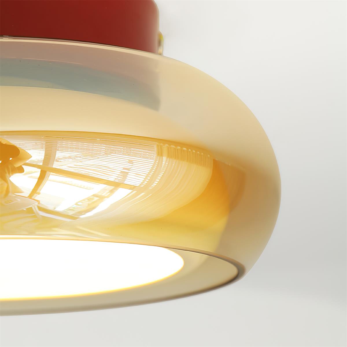 Plafondlamp Retro Glas Cognac Kersen Opbouw Verlichting Slaapkamer Woonkamer Stijlvol Sfeervol Interieur | Sansoti