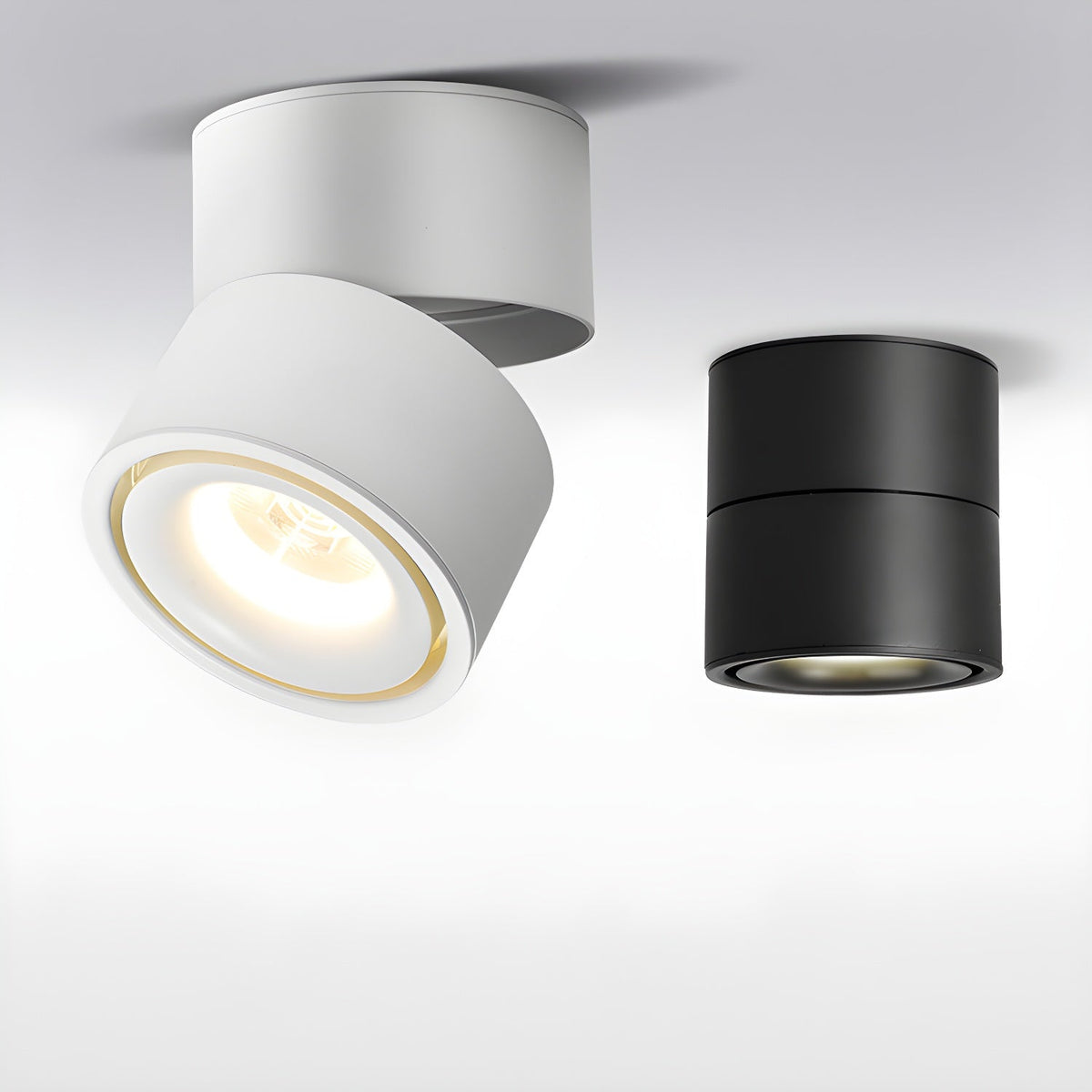 Adjustable Ceiling Spotlight Aluminum Swiveling Minimalist Design Black White Modern Kitchen Lighting | Sansoti