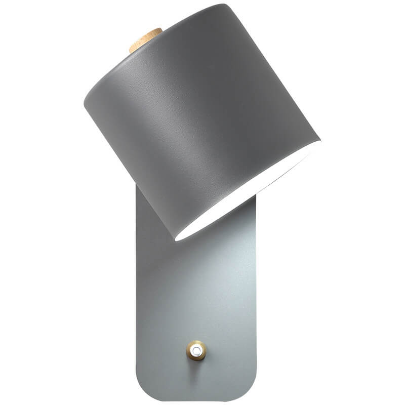 Applique pivotante cylindrique en aluminium, noir, blanc et vert, pour chambre et coin lecture, lumière directionnelle, spots réglables | Sansoti