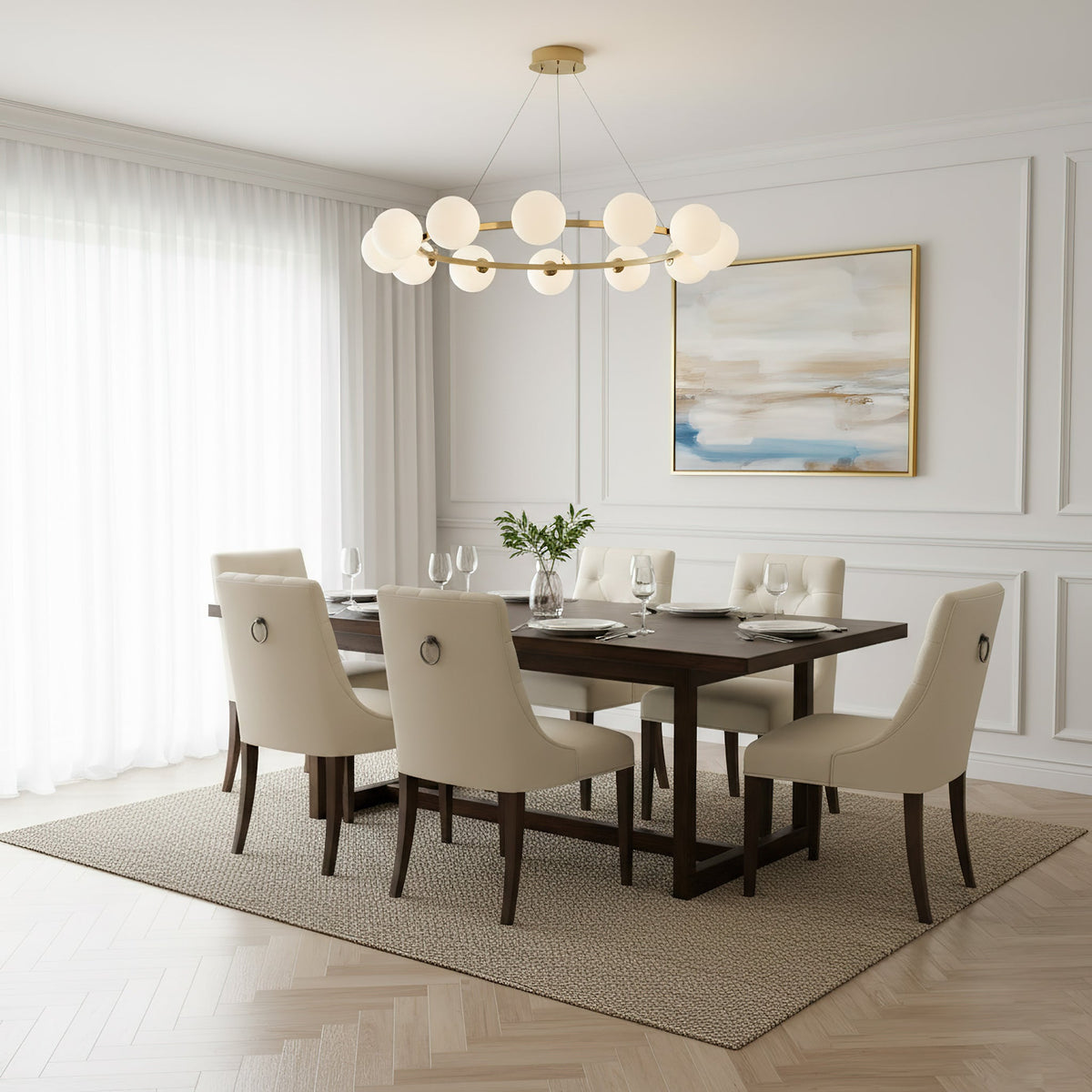 Moderne Kronleuchter mit Glaskappen – Stilvolles Metall-Design für Esszimmer, Wohnzimmer, Schlafzimmer, Restaurant | Sansoti