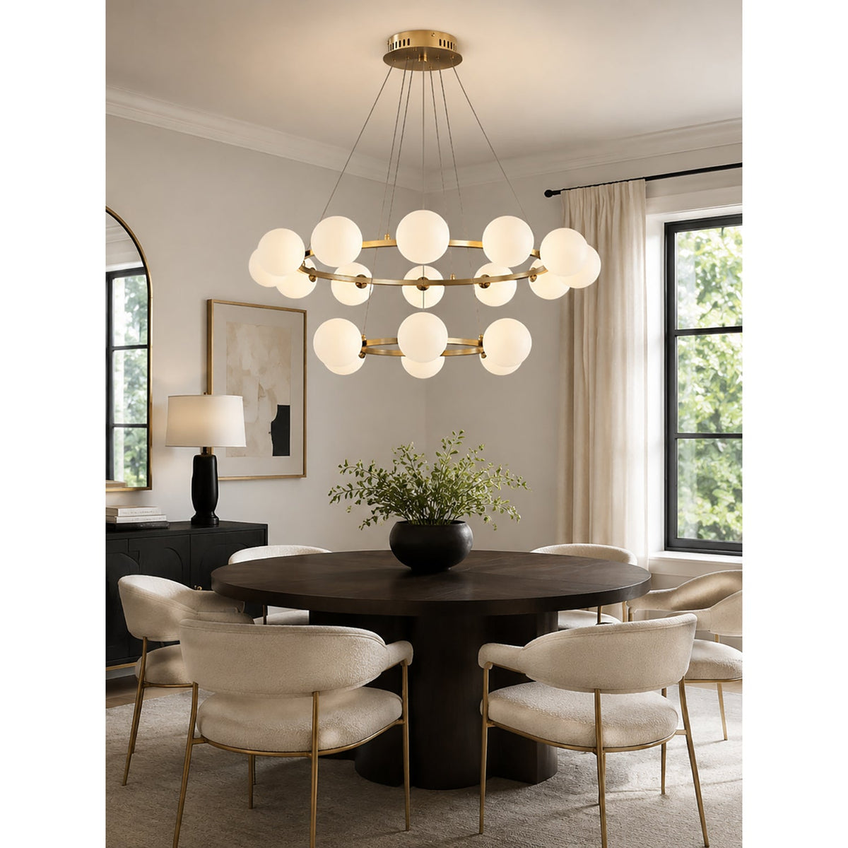Moderne Kronleuchter mit Glaskappen – Stilvolles Metall-Design für Esszimmer, Wohnzimmer, Schlafzimmer, Restaurant | Sansoti