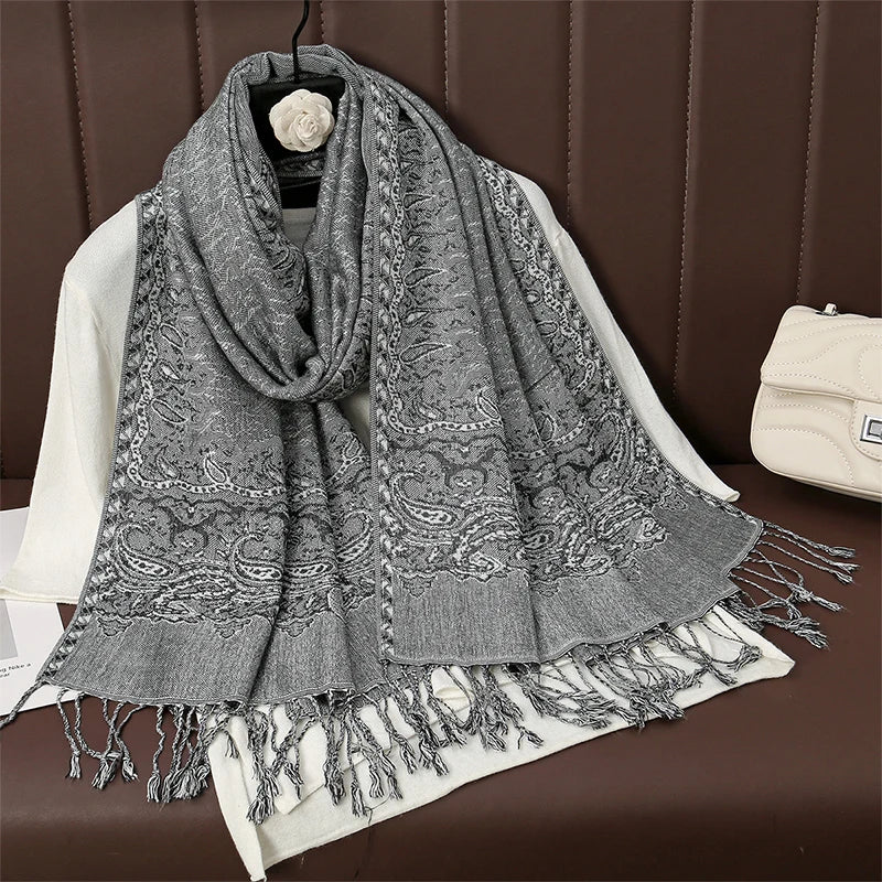 Pashmina Omslagdoek Kasjmier-look Dames 70x190cm Zachte Wintersjaal Vier Seizoenen Warm Foulard Elegante Sjaal | Sansoti