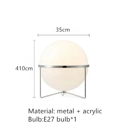 Lampa podłogowa w kształcie kuli, biała, akryl i chromowany metal, design art déco, E27 LED | Sansoti