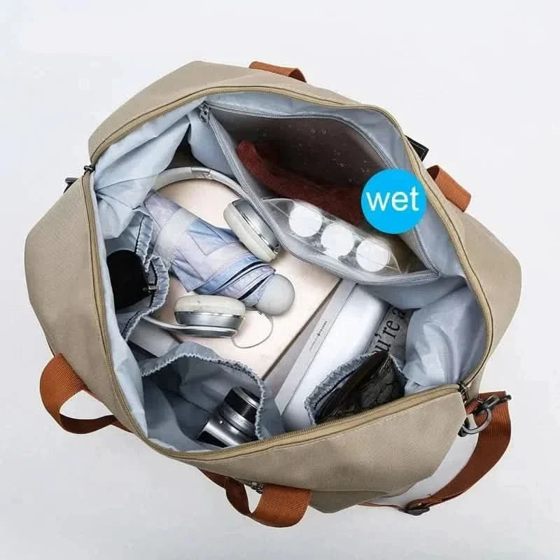 Sports Bag with Shoe Compartment and Wet-Dry Compartment 46x25x28cm Waterproof Travel Bag for Fitness, Gym, and Weekend Trips | Sansoti