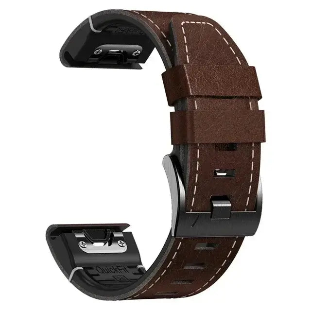 Leather-Silicone Mix Smartwatch Band 22mm 26mm Waterproof QuickFit Watch Band Sport Everyday Use Wristband | Sansoti