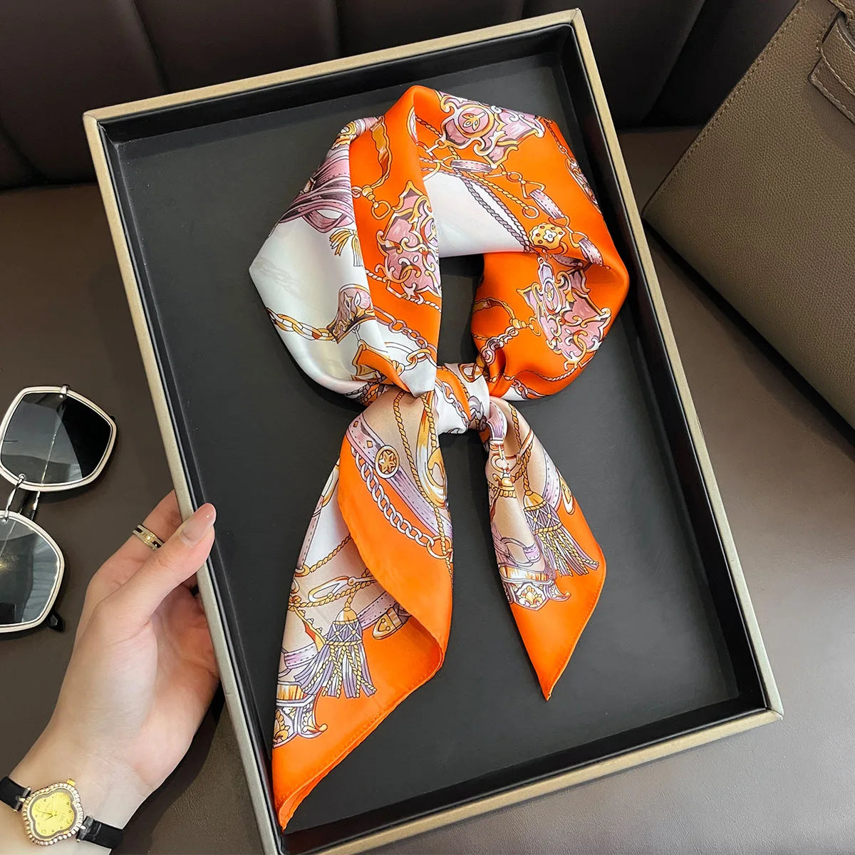 Vierkante Sjaal 70x70 cm Polyester Multifunctioneel Haarband Nekdoek Dames Vier Seizoenen Decoratief | Sansoti