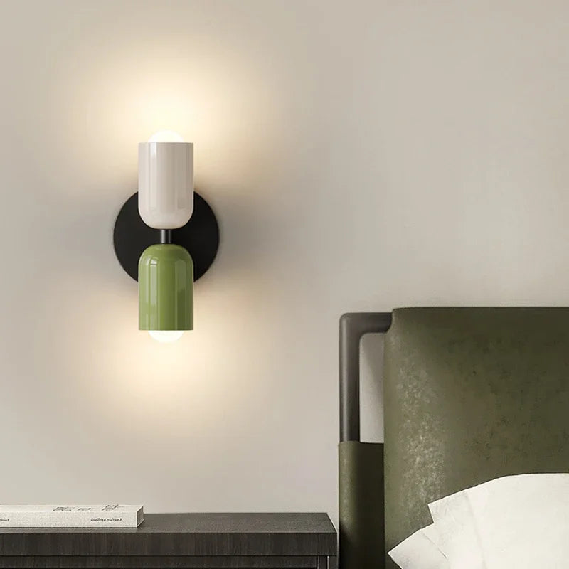 Wall Lamp Cream Warm White Metal Iron E27 12cm LED 2 Lights Bedroom Hall Living Room | Sansoti
