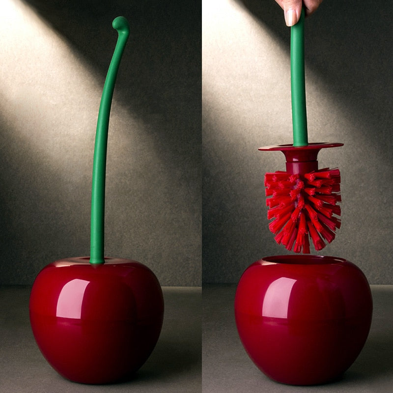 Design-Toilettenbürste mit Halter in Kirschform – Modernes Badezimmeraccessoire | Sansoti