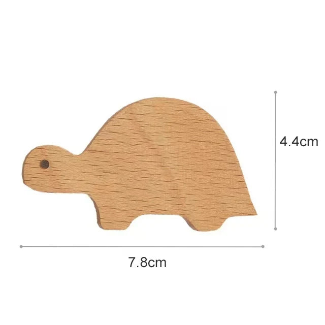 Crochets muraux en bois animaux autocollants, porte-manteaux pour chambre d'enfant, design scandinave, décoration murale | Sansoti