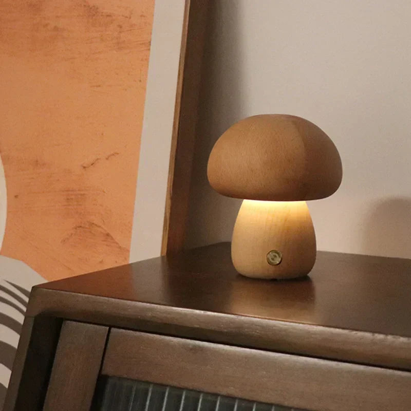 Paddenstoel Tafellamp Oplaadbaar met Touch Dimmer Warm LED Licht voor Slaapkamer Kinderkamer Woonkamer | Sansoti