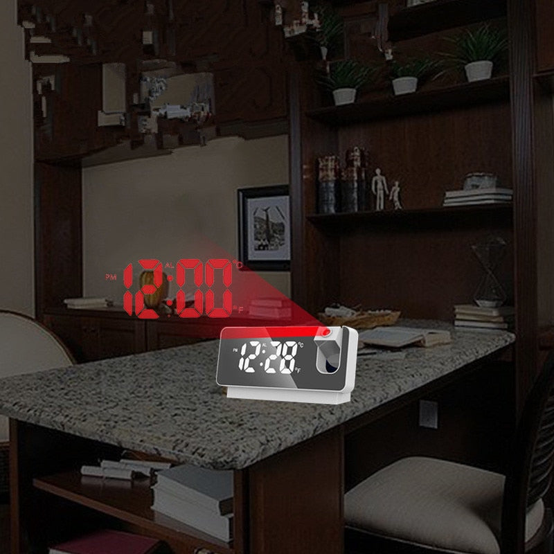 Projection Alarm Clock with Time Projection & Dimmable Display – Digital LED Alarm Clock with Temperature & Humidity | Sansoti