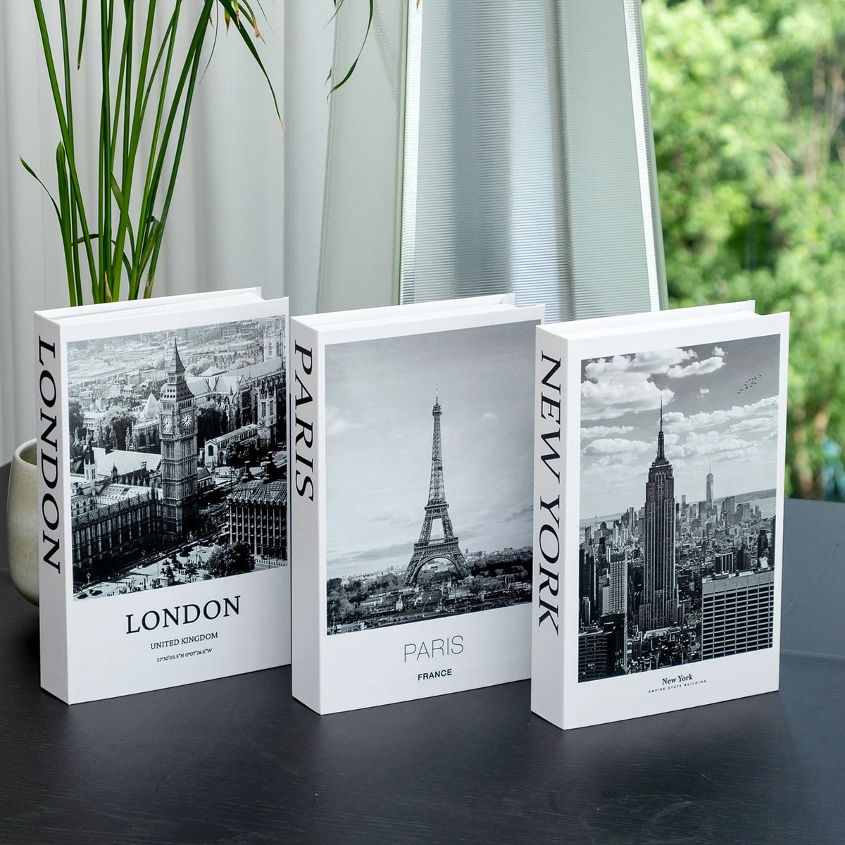Couchtisch Dekoration Bücher Set 3 Stück Klappbares Design Kaffeetisch Styling | Sansoti