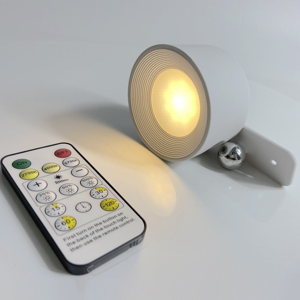 Wireless Wall Lamp with Remote Control – Magnetic Dimmable Reading Light for Bedroom and Living Room | Sansoti