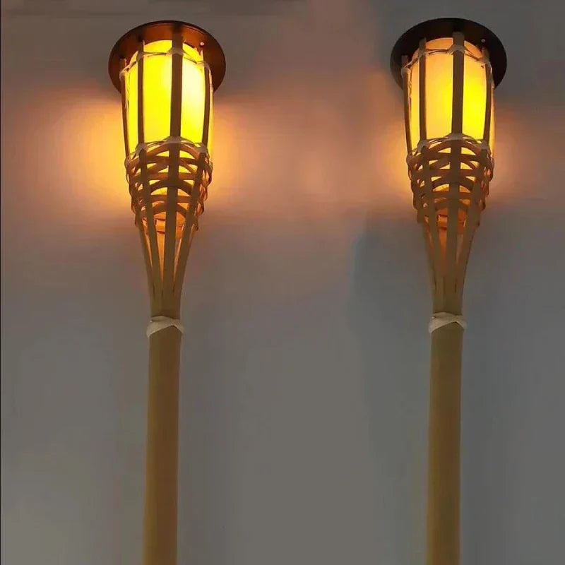 Solar Garden Torches with Flame Effect - Flickering Light - Automatic Twilight Sensor - Weatherproof for Garden Terrace Path - Set of 5 | Sansoti