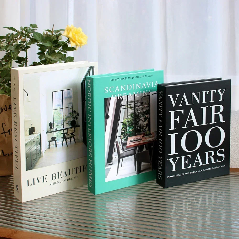Couchtisch Dekoration Bücher Set 3 Stück Klappbares Design Kaffeetisch Styling | Sansoti