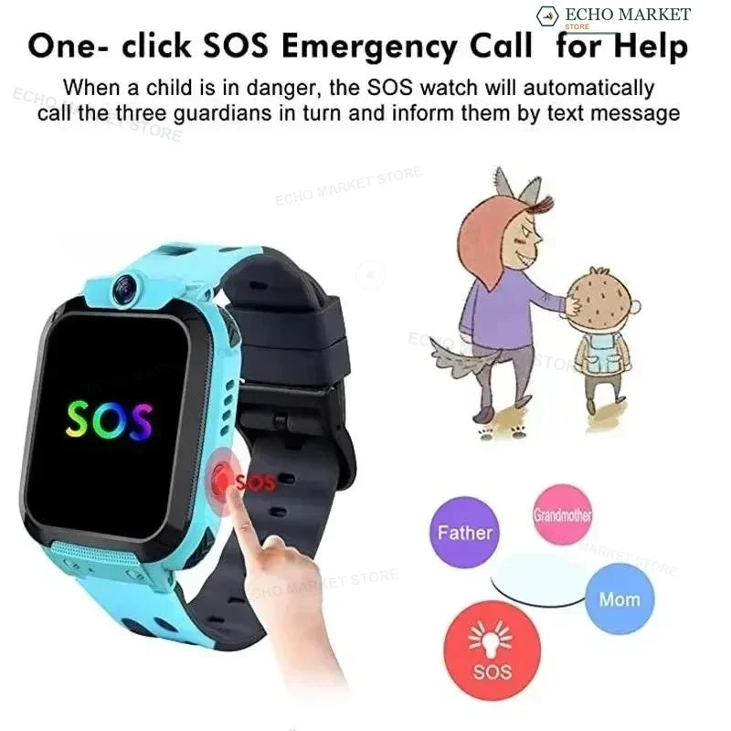 Waterproof Kids' Smartwatch with GPS Tracking, SOS Function and Parental Control for Android and iOS Safety | Sansoti