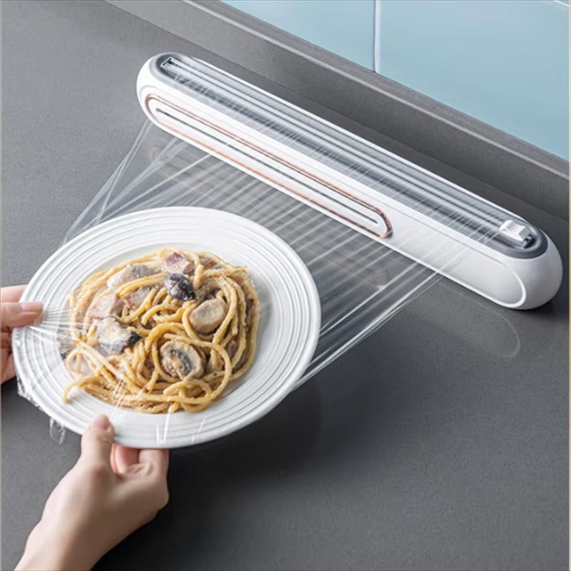 Magnetischer Folienspender für die Küche – Kompakt mit integriertem Schneider – BPA-freier Kunststoff | Sansoti