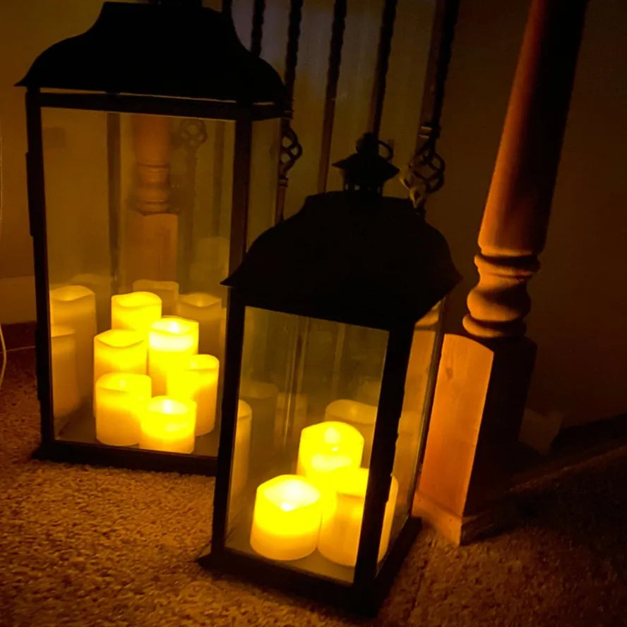 LED Candles without Flame | Safe Ambient Light with Drip Effect | Battery LED Candles | Warm Mood Lighting | Decorative Candles | Flameless Candles | Safe Ambient Lighting | Realistic Candle Holder | Living Room Mood Light | Sansoti