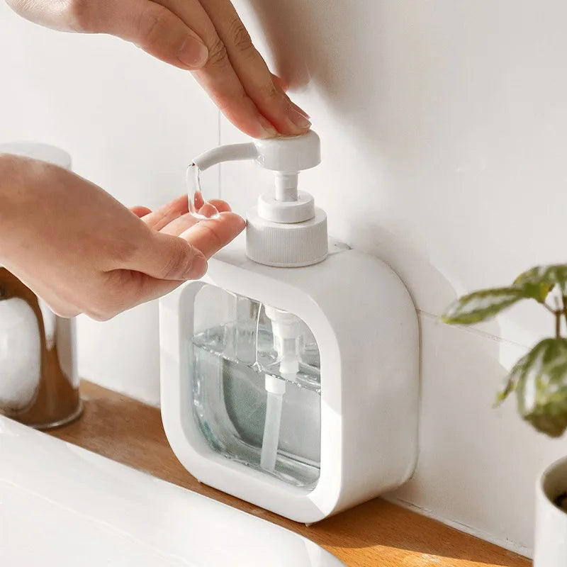 Soap Dispenser Set ABS PVC White Minimalist Bathroom Kitchen Refillable Pump Bottle Scandinavian Design | Sansoti