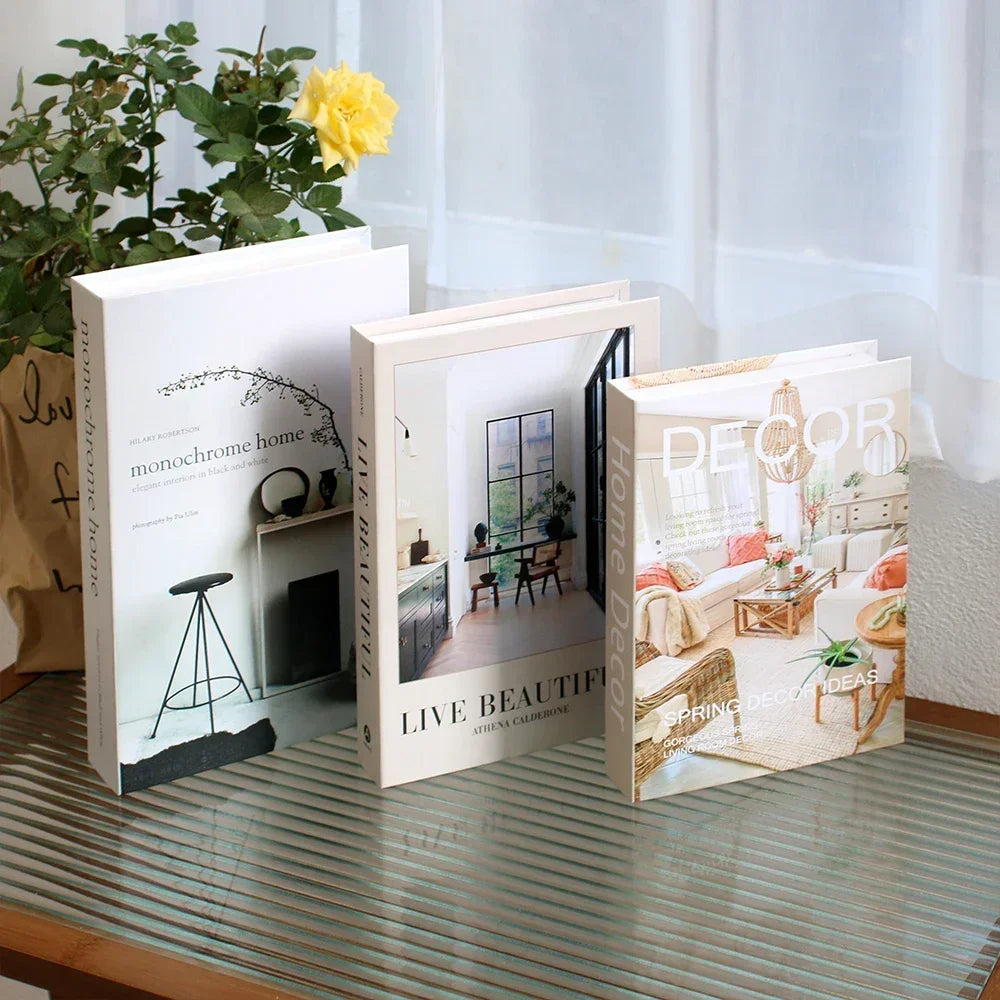Couchtisch Dekoration Bücher Set 3 Stück Klappbares Design Kaffeetisch Styling | Sansoti