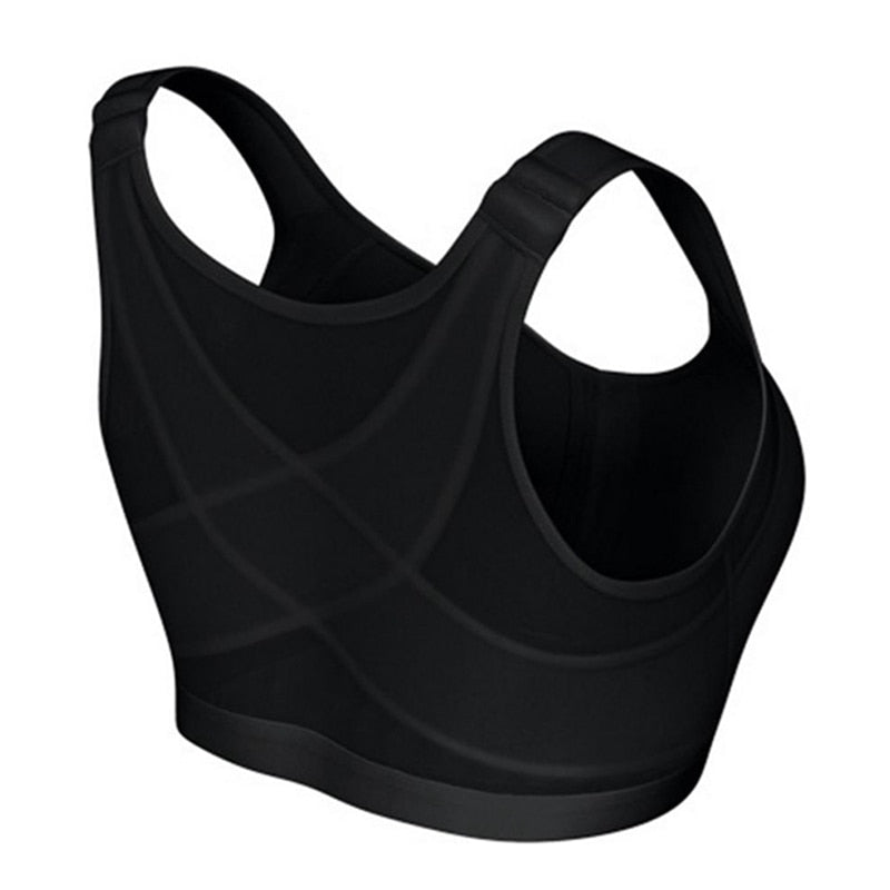 Posture Correcting Comfort Bra with Front Closure Black Beige White | Sansoti
