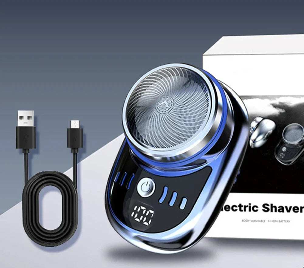 Rasoir rechargeable compact USB mini sans fil avec affichage digital, lame amovible pour voyages hommes | Sansoti