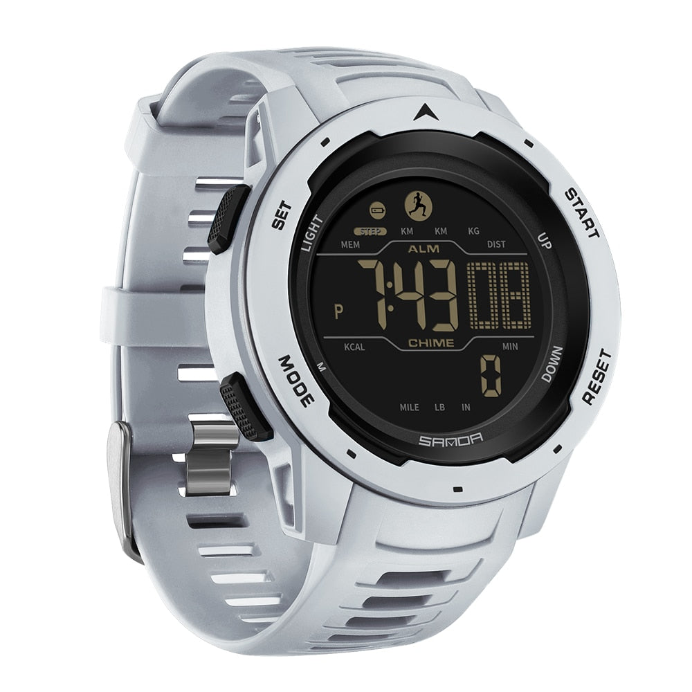 Montre de sport numérique avec podomètre – Montre outdoor résistante à l’eau, étanche à 5 bar | Sansoti