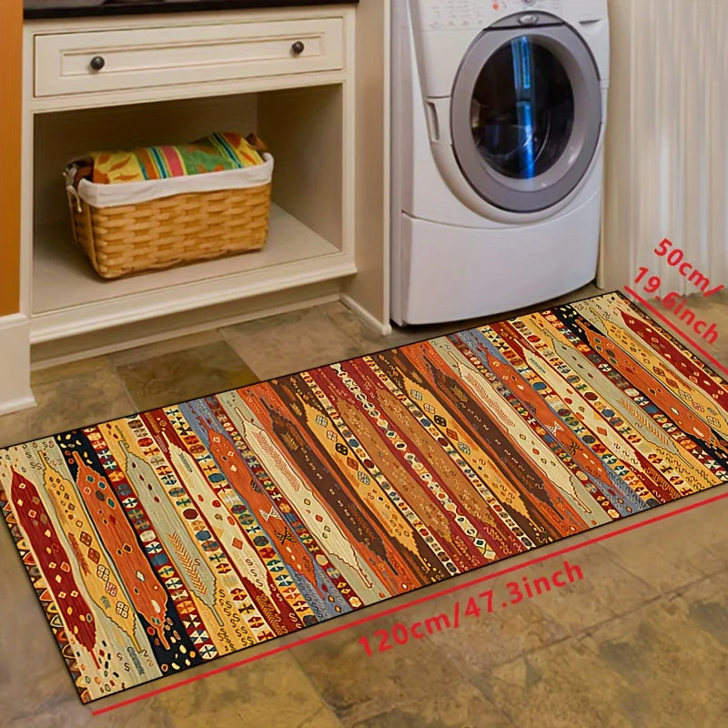 Bohemian runner rug for hallway, corridor, kitchen, bedroom, polyester non-slip waterproof living room decorative rug | Sansoti