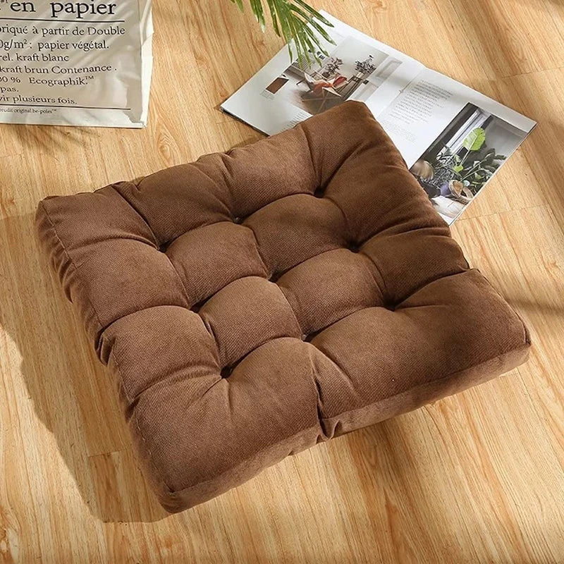 Brown cushions - Floor Pillow Square Floor Seating Pillow Cushion Meditation Yoga Seat Kneeling Pillows Thick Tufted Cushions Mat Pad Balcony