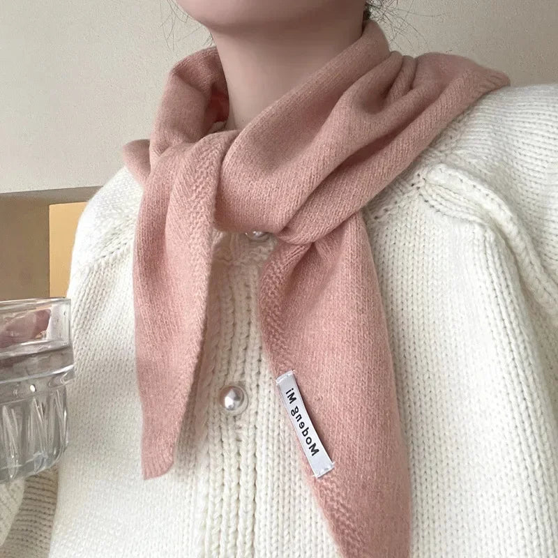 Dzianinowy trójkątny szal z wełny, damski i męski, ocieplacz na szyję z kaszmiru, zimowy dodatek, casualowy, elegancki i wygodny | Sansoti