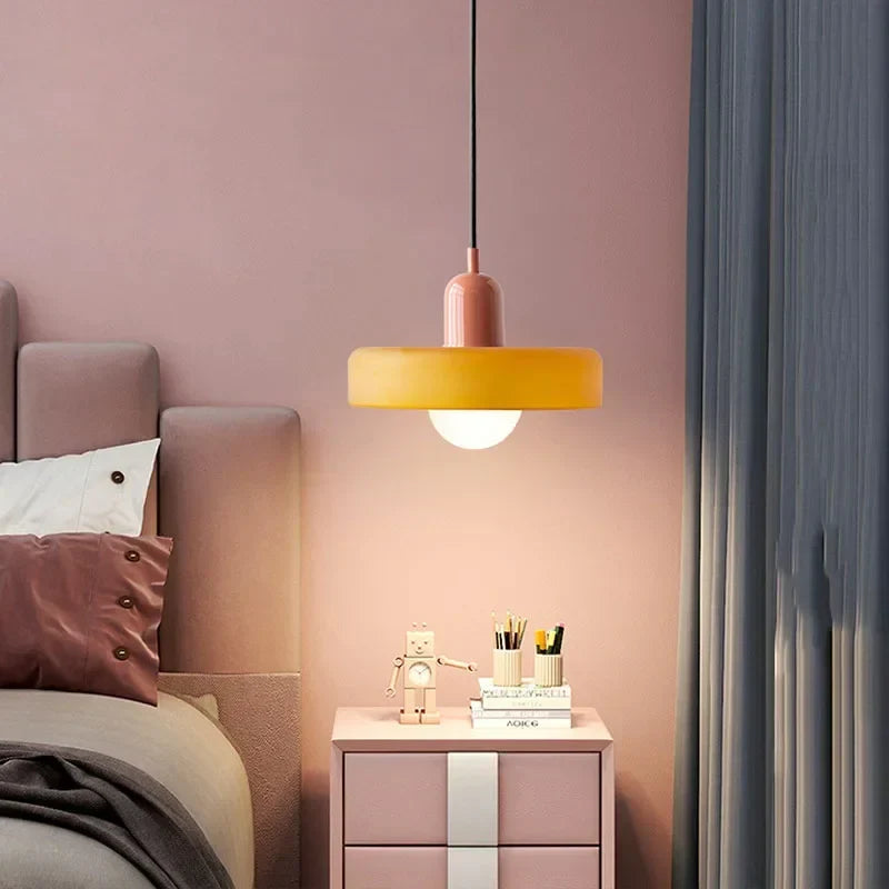 Suspension en verre avec boule colorée pour salle à manger et chambre, éclairage design moderne, plafonnier d’ambiance, intérieur | Sansoti